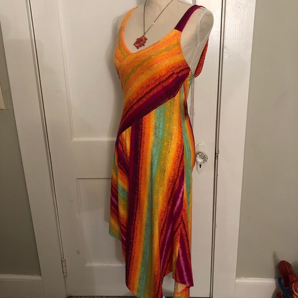 BeBop asymmetric blur strip maxi dress - Picture 3 of 7